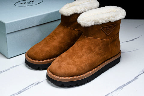 Prada Suede Booties 'Brown'
