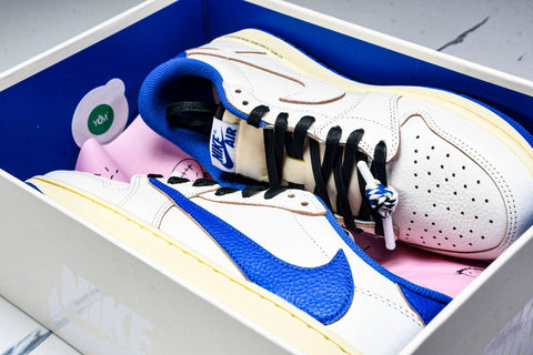 Travis Scott AJ1 Retro Low OG x Fragment ‘Sail Military Blue’