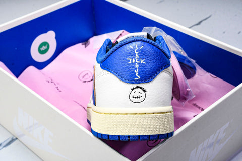 Travis Scott AJ1 Retro Low OG x Fragment ‘Sail Military Blue’