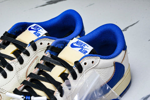 Travis Scott AJ1 Retro Low OG x Fragment ‘Sail Military Blue’