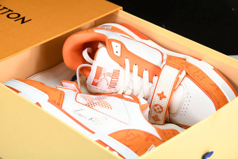 Louis Vuittоп Trainer Low Velcro Strap 'Monogram Denim Orange'