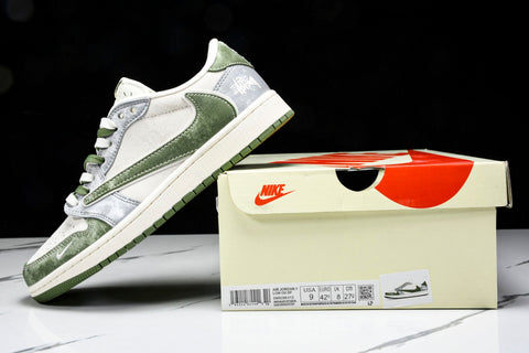 Travis Scott AJ1 Low x Stussy 'Green Grey' (Custom)