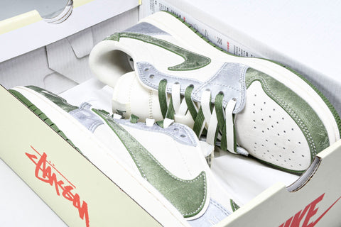 Travis Scott AJ1 Low x Stussy 'Green Grey' (Custom)