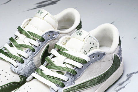 Travis Scott AJ1 Low x Stussy 'Green Grey' (Custom)