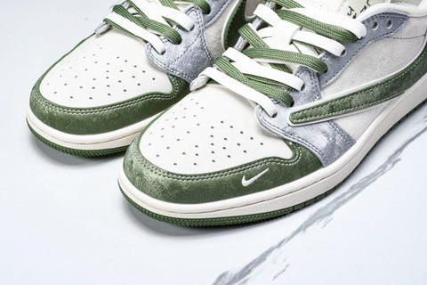 Travis Scott AJ1 Low x Stussy 'Green Grey' (Custom)