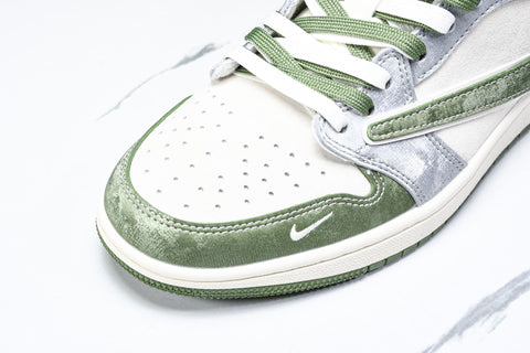 Travis Scott AJ1 Low x Stussy 'Green Grey' (Custom)