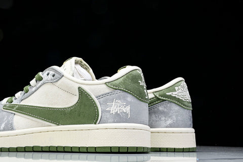 Travis Scott AJ1 Low x Stussy 'Green Grey' (Custom)