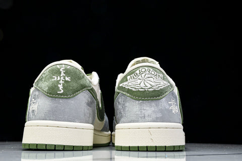 Travis Scott AJ1 Low x Stussy 'Green Grey' (Custom)