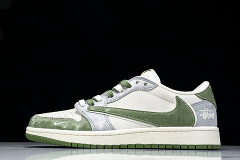 Travis Scott AJ1 Low x Stussy 'Green Grey' (Custom)
