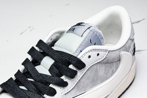 Travis Scott AJ1 Low x Stussy 'Silver Grey' (Custom)