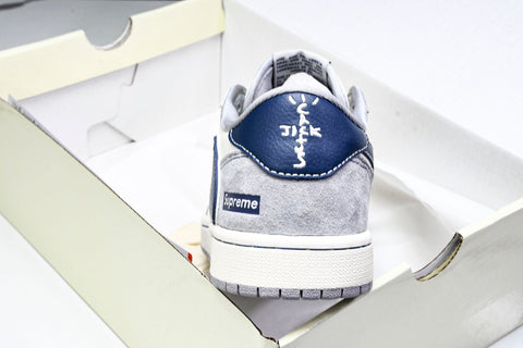 Travis Scott AJ1 Low x Supreme 'Grey Navy' (Custom)