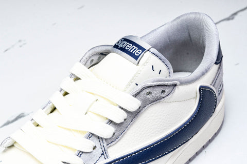 Travis Scott AJ1 Low x Supreme 'Grey Navy' (Custom)