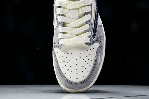 Travis Scott AJ1 Low x Supreme 'Grey Navy' (Custom)