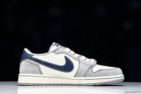 Travis Scott AJ1 Low x Supreme 'Grey Navy' (Custom)