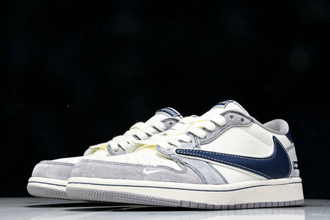 Travis Scott AJ1 Low x Supreme 'Grey Navy' (Custom)