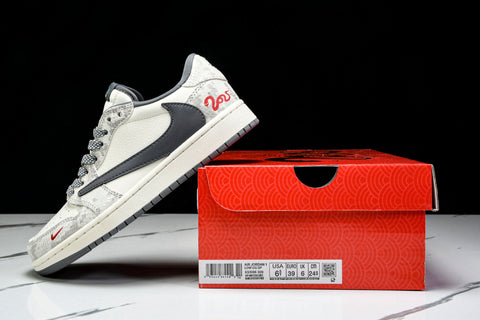 Travis Scott AJ1 Low x Year of The Snake 'White Grey' (Custom)