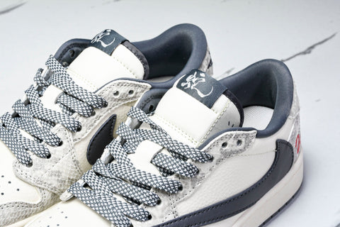 Travis Scott AJ1 Low x Year of The Snake 'White Grey' (Custom)