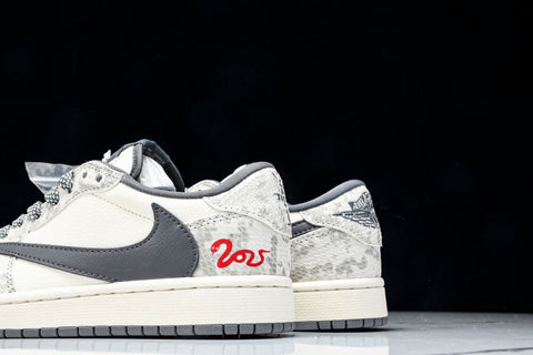 Travis Scott AJ1 Low x Year of The Snake 'White Grey' (Custom)