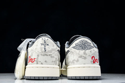 Travis Scott AJ1 Low x Year of The Snake 'White Grey' (Custom)
