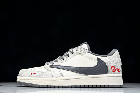 Travis Scott AJ1 Low x Year of The Snake 'White Grey' (Custom)