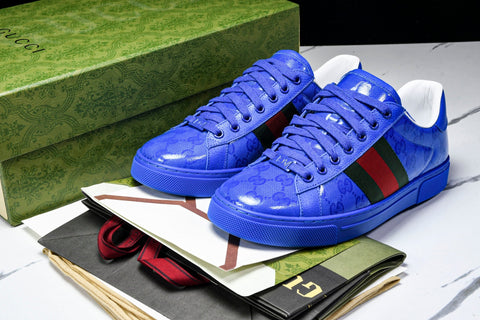 Guссi Ace Web 'Blue Monogram'