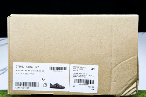 Guссi Ace Web 'Glossy Black Monogram'