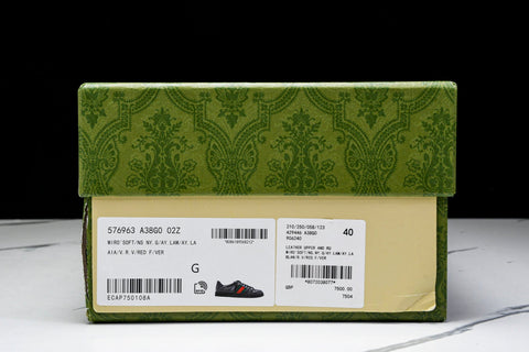 Guссi Ace Web 'Glossy Black Monogram'