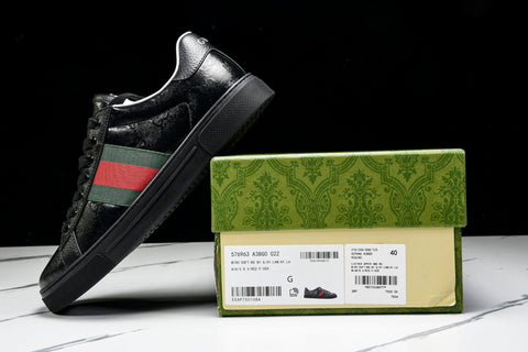 Guссi Ace Web 'Glossy Black Monogram'