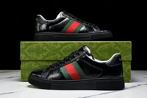 Guссi Ace Web 'Glossy Black Monogram'