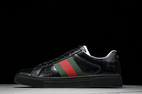 Guссi Ace Web 'Glossy Black Monogram'