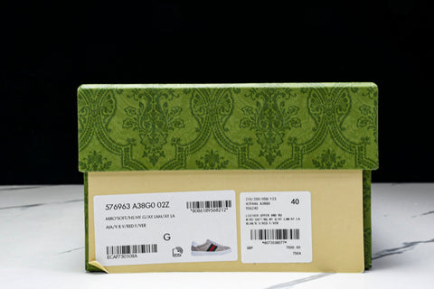 Guссi Ace Web 'Embossed Beige Monogram'