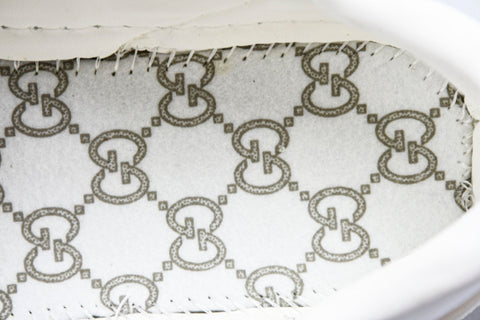 Guссi Ace Web 'Embossed Beige Monogram'
