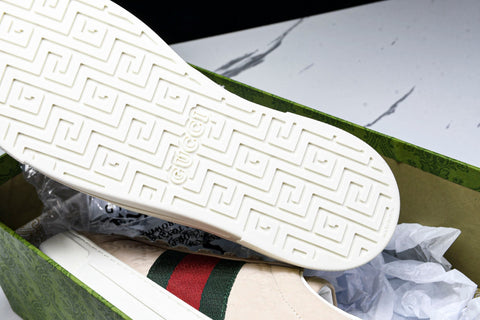 Guссi Ace Web 'Embossed Beige Monogram'