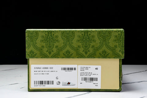 Guссi Ace Web 'Embossed White Monogram'