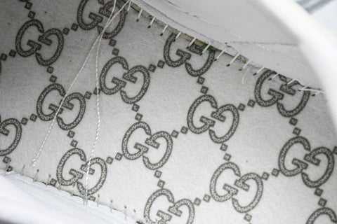 Guссi Ace Web 'Embossed White Monogram'