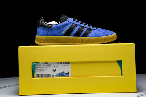 Guссi x Gazelle 'Blue GG Monogram'