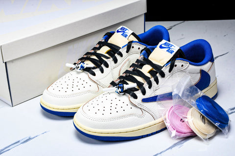 Travis Scott AJ1 Retro Low OG x Fragment ‘Sail Military Blue’