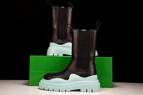 Вottega Veneta Tire Chelsea Boots 'Black Teal Blue'