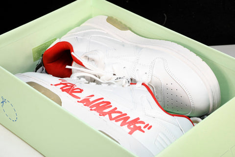 Off-White Out Of Office OOO Low Top "For Walking - White Red